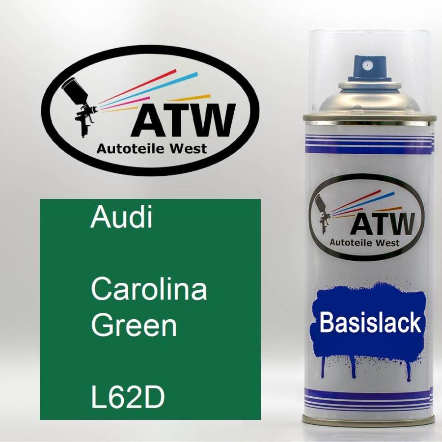 Audi, Carolina Green, L62D: 400ml Sprühdose, von ATW Autoteile West.